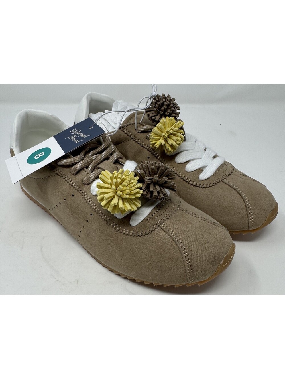 Universal Thread Women's JoJo Sneaker Memory Foam Insole Round Toe Beige Sz 8